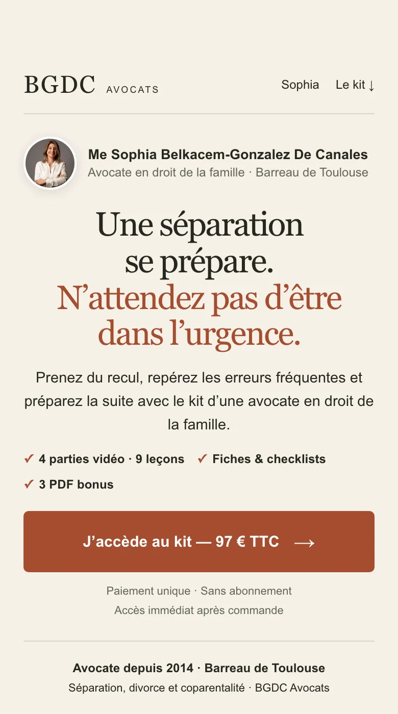 Page de vente du kit BGDC sur mobile