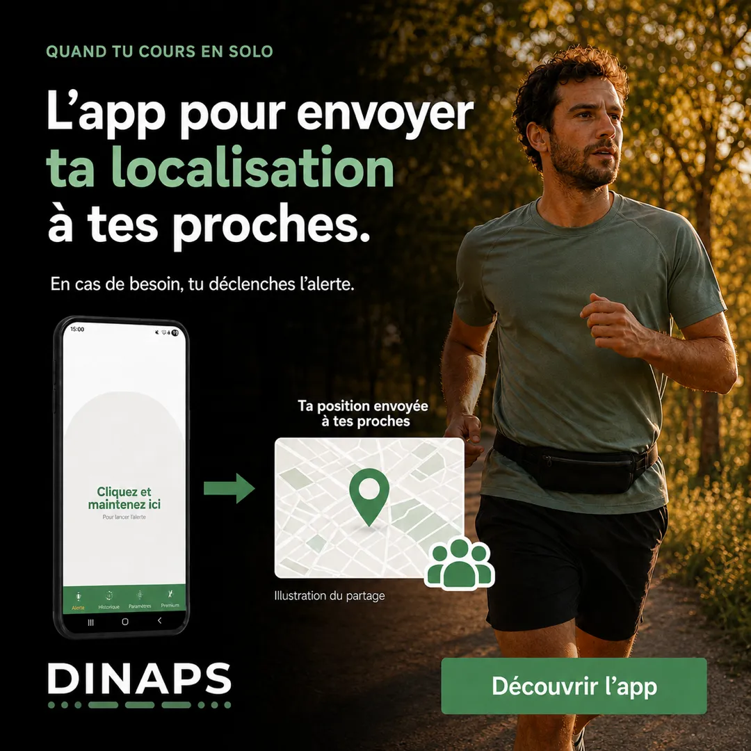 Création publicitaire Dinaps, situation « quand tu cours en solo »