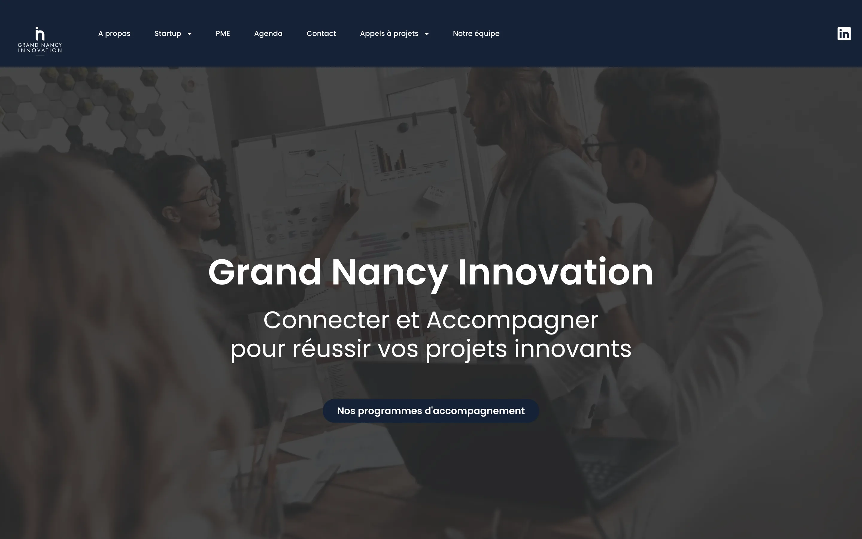 Page d'accueil du site Grand Nancy Innovation